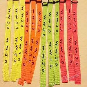 12 WWJD Wristbands Neon Colors 9.5" New in Package